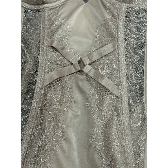 Victoria's Secret Strappy Eyelash Corset Boning W/Garters Nude 36B RARE Sexy - Picture 6 of 9